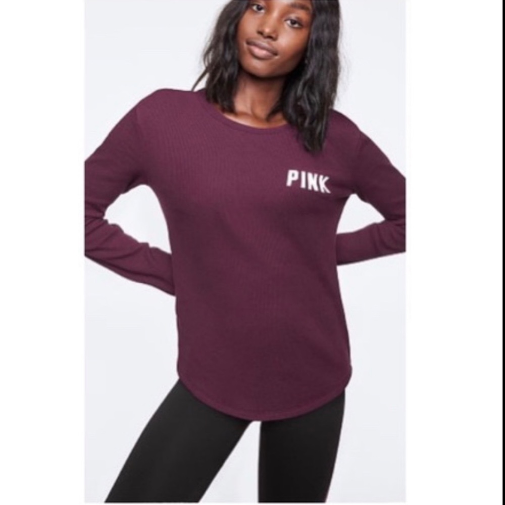 Victoria’s Secret Pink Waffle Thermal Maroon